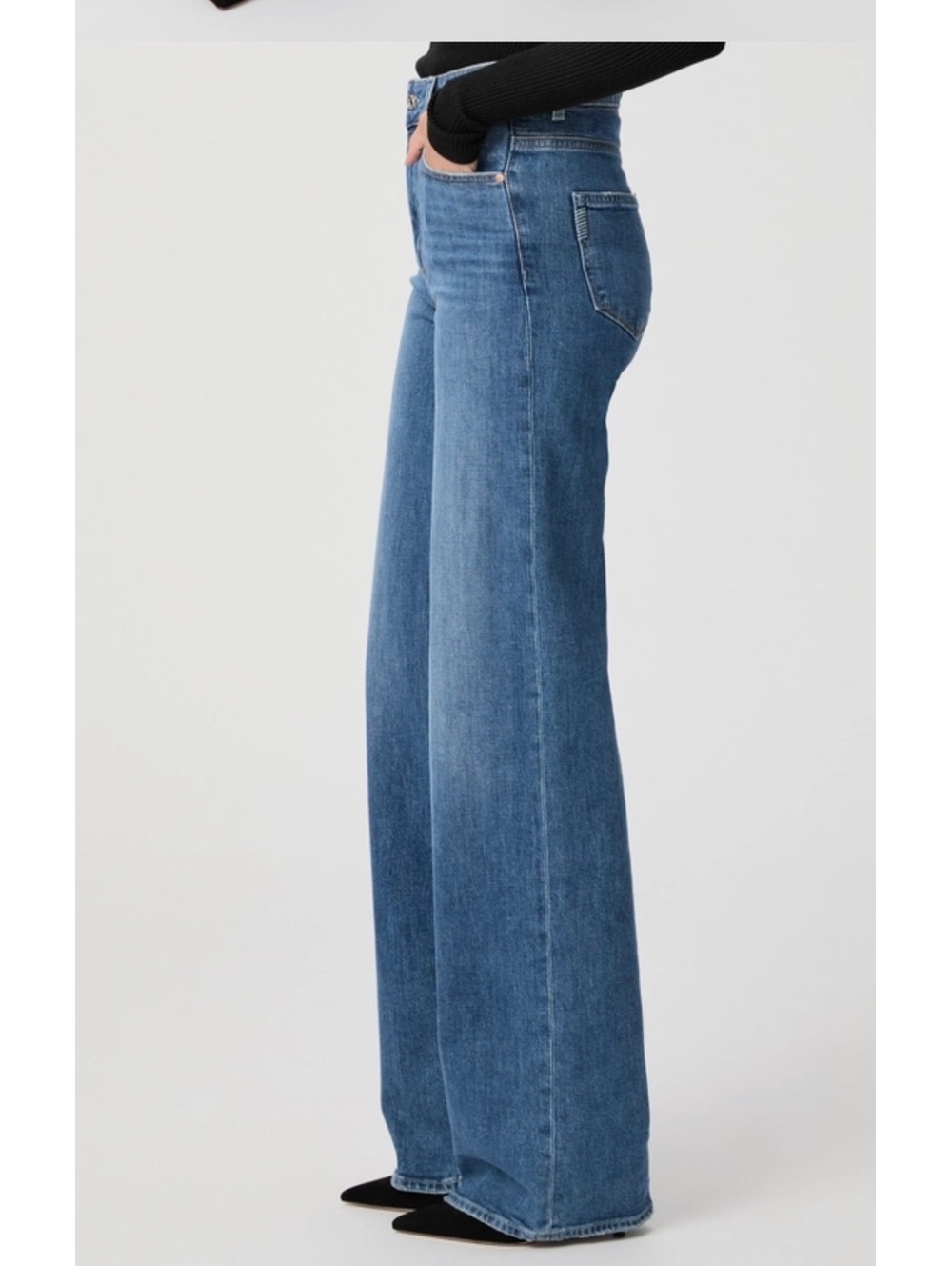 Paige Sasha Wide Leg High Waisted Jeans - 24 - Picture 3 of 9